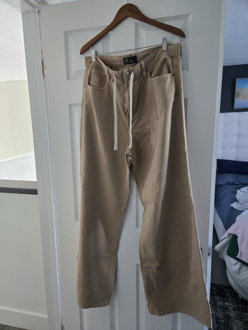 Gap Men’s Tan Wide-Leg Drawstring Pants